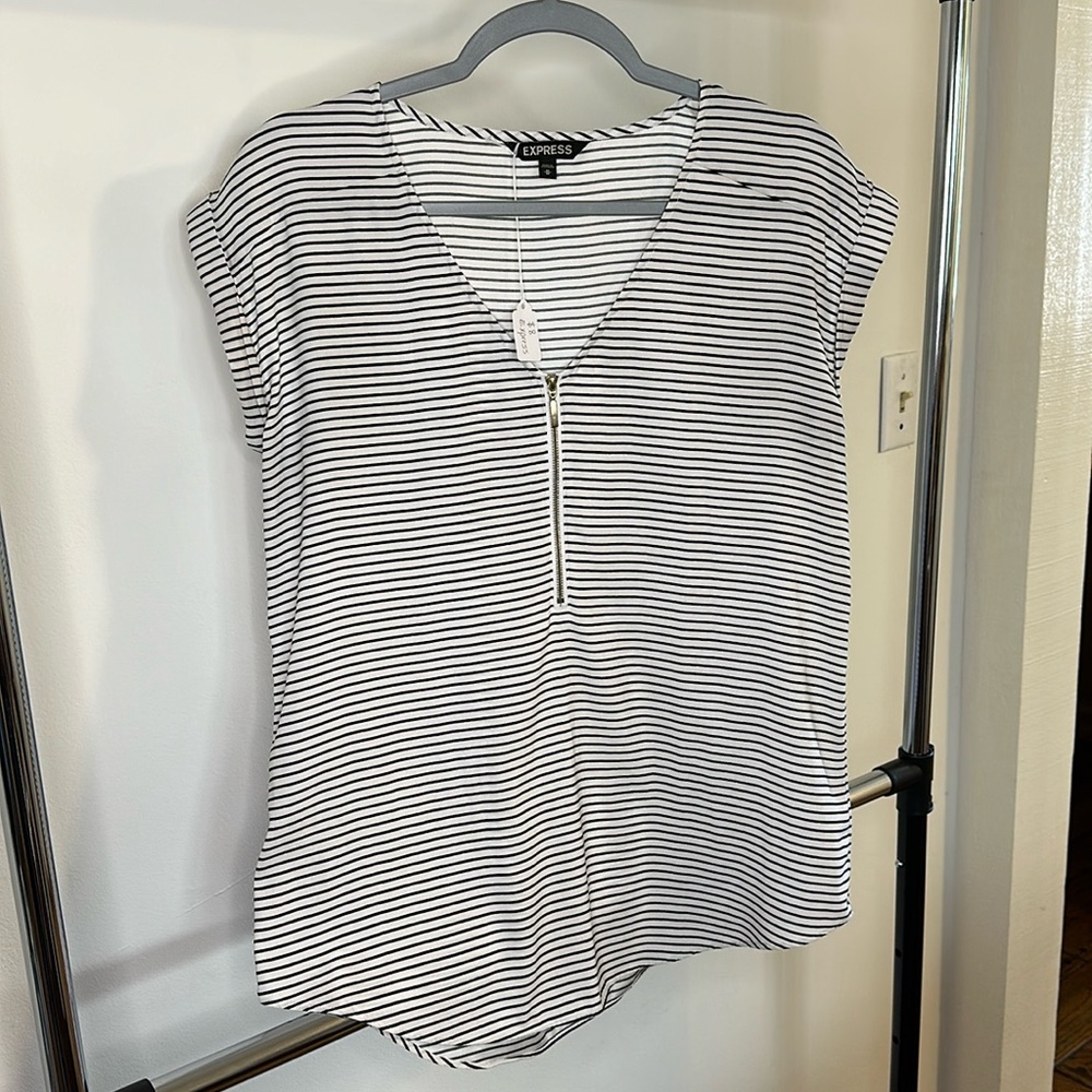 Express Satin Pinstripe Blouse